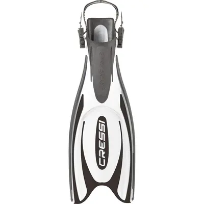 Used Cressi Frog Plus Open Heel Fins - Black / White-SMMD - US M:6-8 / W:7-9