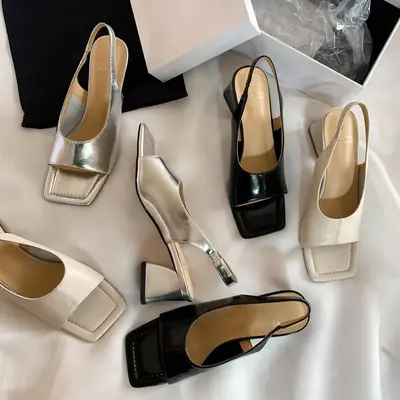 CHIKO Emiliana Open Toe Block Heels Slingback Shoes