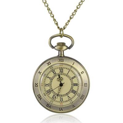 Flat Round Alloy Quartz Pocket Watches