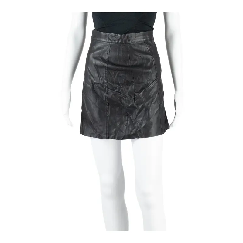 H&M Faux Leather Womens Straight Skirt Black Short UK 6