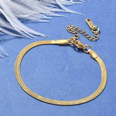 304 Stainless Steel Snake Chain Bracelets for Women Men