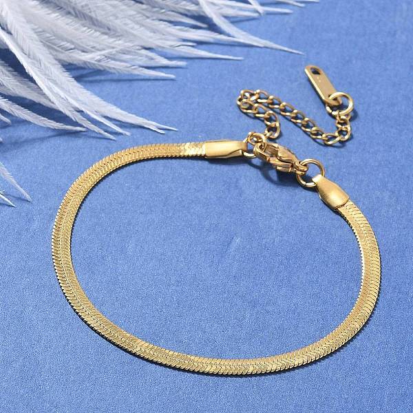 304 Stainless Steel Snake Chain Bracelets for Women Men