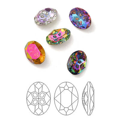 K9 Glass Rhinestone Cabochons