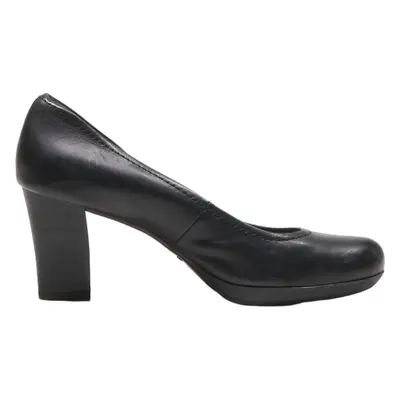 TAMARIS Court Heels Black Leather Womens UK 7
