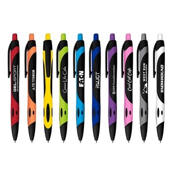 250 Customized Gel Sport Soft Touch Rubberized Hybird Ink Gel Pen ...