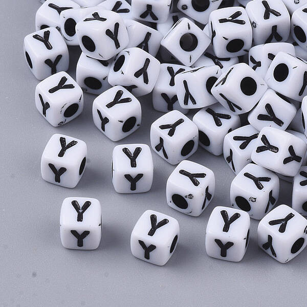 White Opaque Acrylic Beads
