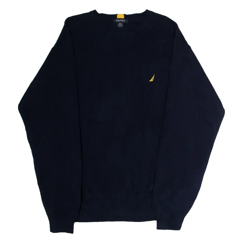NAUTICA Mens Jumper Blue Crew Neck Tight Knit XL