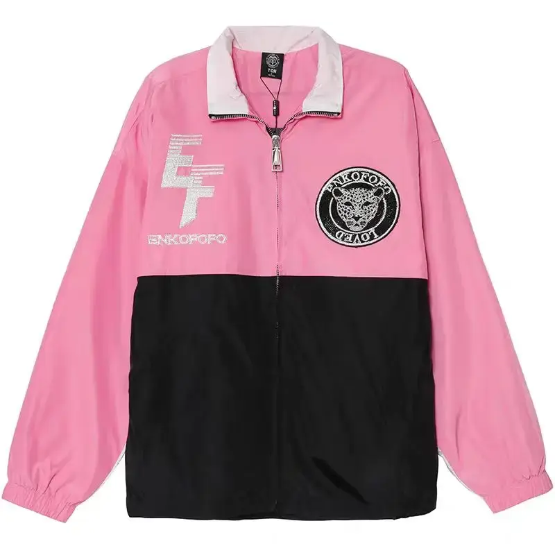 TCH—Light Luxury,Unisex Outfit,New Arrival Rhinestone Unisex patchwork leopard head jacket, machine washable, suitable for ...