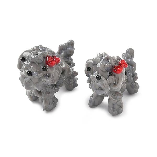 Lampwork Dog Display Decoration