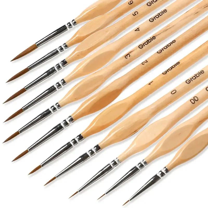 Grabie 11 Pcs Miniature Detail Art Paint Brush Set With Natural Wood Handle, TikTokShopRestock, FallFreshness