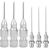 6pcs Grease Gun Needle Nozzle, 3 Grease Needle & 3 Grease Fittings Tool Detachable Grease Gun Injector Needle Tip Adapter for...