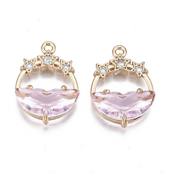 Faceted Transparent Glass Pendants