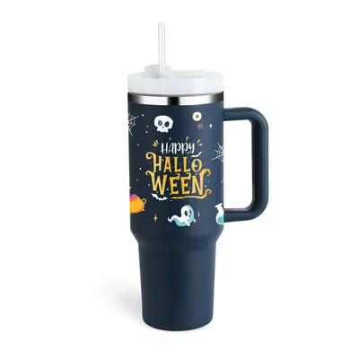 40 Oz Tumbler With Handle Straw Insulated, Stainless Steel Spill Proof Vacuum Coffee Cup Tumbler With Lid Tapered Mug Gifts F...