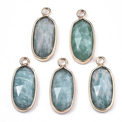Natural Flower Amazonite Pendants