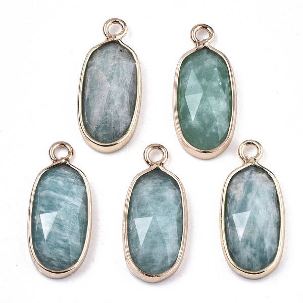 Natural Flower Amazonite Pendants