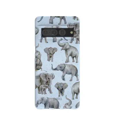 Powder Blue Elephant Parade Google Pixel 7 Pro Case