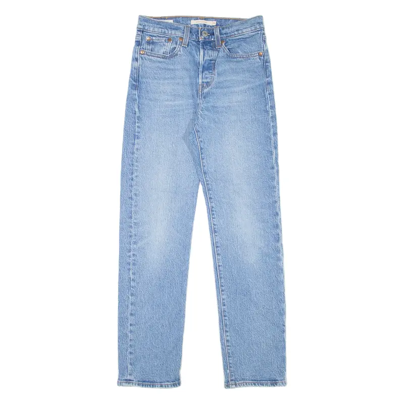 LEVI'S Wedgie BIG E Womens Jeans Blue Regular Straight Stone Wash W24 L28