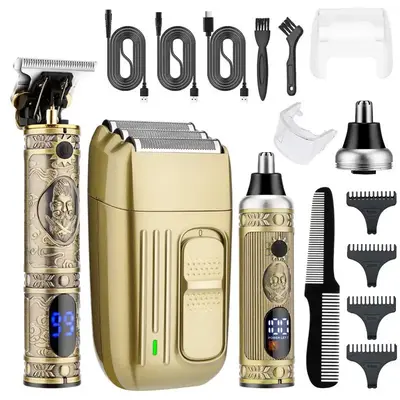 Electric Hair Clipper Set for Men's Gift, 1 Set Professional Barber Hair Clipper Machine, Beard Trimmer Shaver Kit