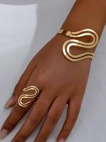 Women's Elegant Fashion Bracelet & Ring, Fashion Jewelry Set for Party, Daily Clothing Decor, Trendy All-match & Exquisite Je...