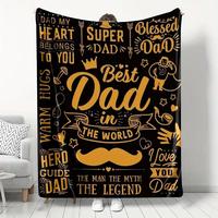 Letter Pattemn Blanket Gift for Dad, 1/2 CountsSoft Throw Blanket, Warm & Cozy Blanket forOffice, Car, Bed, Home, Travel, Hal...
