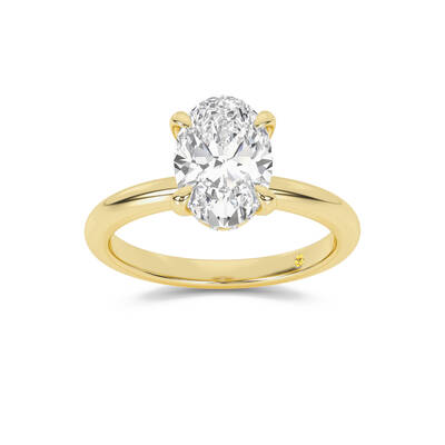 Dream Weaver Hidden Halo Oval Lab Grown Diamond Engagement Ring | 10K Yellow Gold 2 1/5 CT. TW.