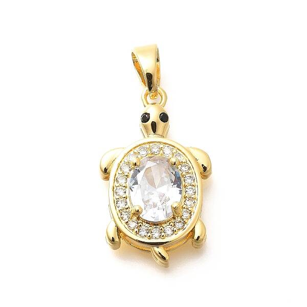Brass Micro Pave Cubic Zirconia Pendants