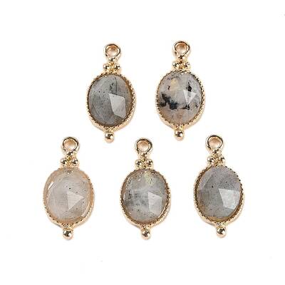 Natural Labradorite Faceted Pendans