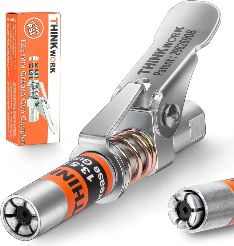【Fall Deals For You】THINKWORK Grease Machine Coupler, 12000 PSI Quick Release Grease Coupler, Compatible with All Grease ...