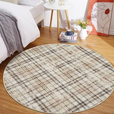 Garvee Modern Plaid Area Rug Washable Soft Non-Slip Low Pile Carpet for Living Room Bedroom Nursery Office, Classic Farmhouse...