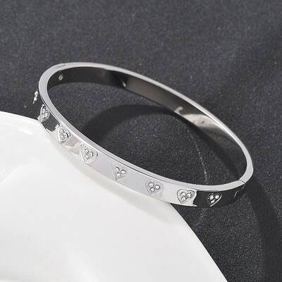304 Stainless Steel Rhinestone Bangles for Women
