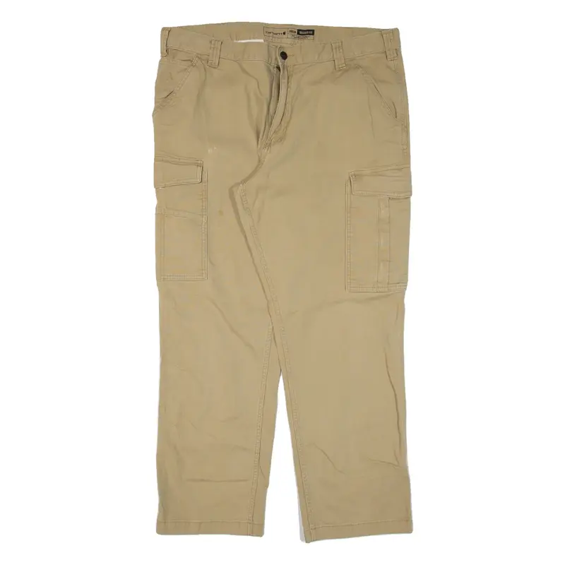 CARHARTT Cargo Workwear Mens Trousers Beige Relaxed Straight W38 L30