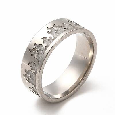 201 Stainless Steel Grooved Finger Ring Settings