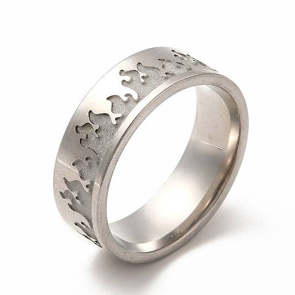 201 Stainless Steel Grooved Finger Ring Settings