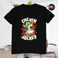 Youth Chicken Jockey T-Shirt – Funny Minecraft-Inspired Tee for Boy Girl, Full Color, Gift for Young Game Lovers, Quirky He...