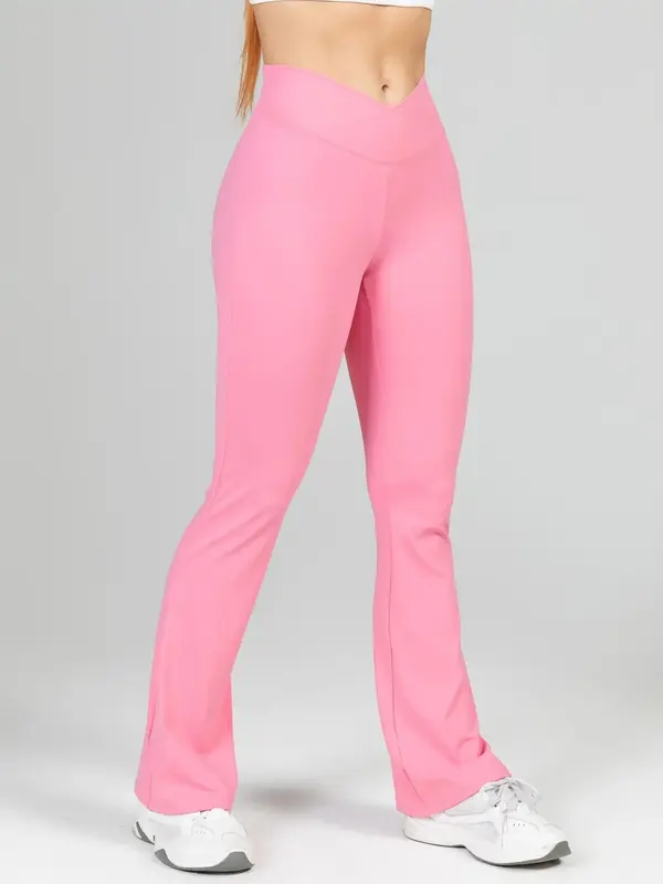 Women's Plain Minimalist Basic High Waist Bootcut Sports Leggings, Leggings for Women, Womenswear Sporty Casual Comfort Breat...