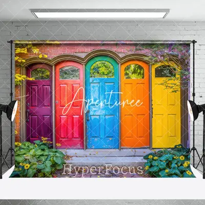 Floral Plant Colorful Door Architecture Backdrop - Aperturee