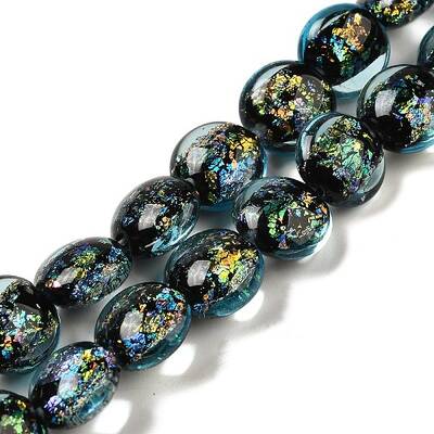 Handmade Dichroic Foil Glass Beads Strands