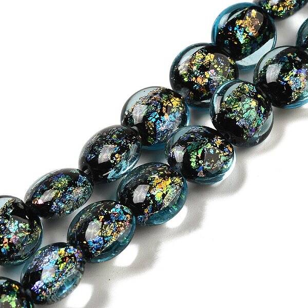 Handmade Dichroic Foil Glass Beads Strands