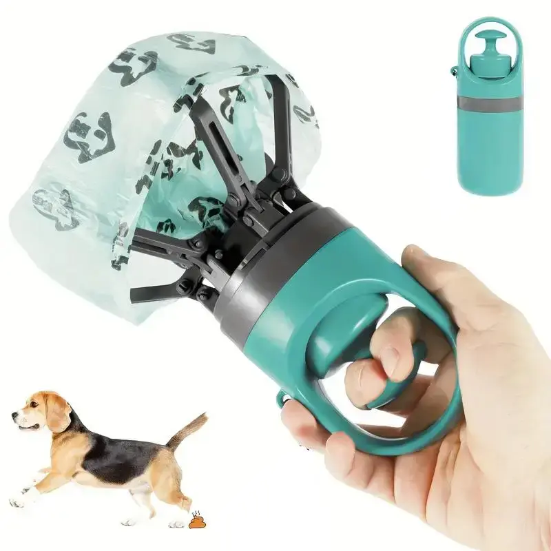 Portable Pet Poop Scoopers with Pet Waste Bag Dispenser Inside, Lightweight Outdoor Cleaning Tool for Dogs & Cats, Pet Outdoo...