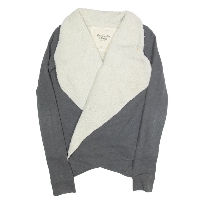 ABERCROMBIE & FITCH Sherpa Lined Womens Overcoat Jacket Grey S