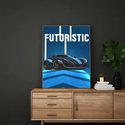Futuristic Elegance - Premium Framed Poster