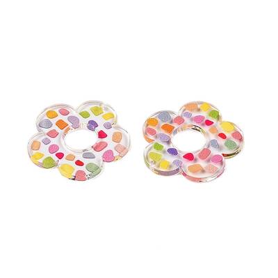 Flower Theme Printed Acrylic Pendants