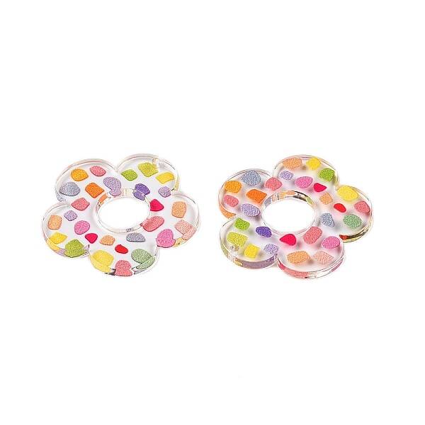 Flower Theme Printed Acrylic Pendants