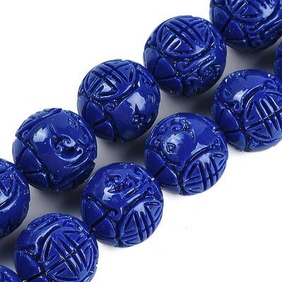 Synthetic Coral Carved Beads Strands