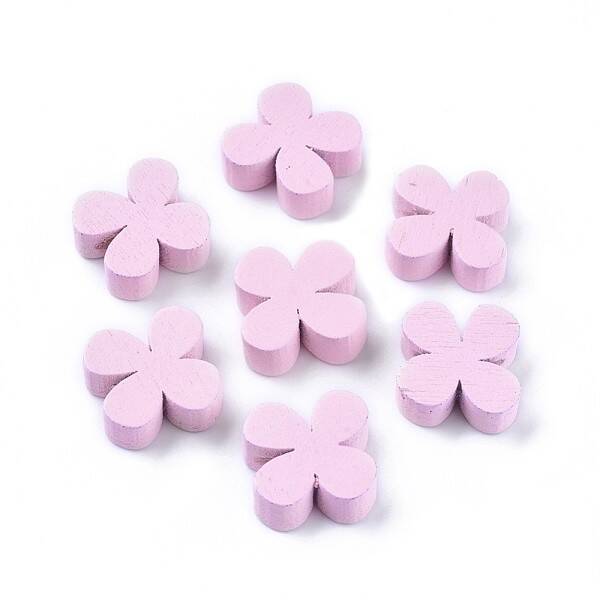 Natural Wooden Flower Beads