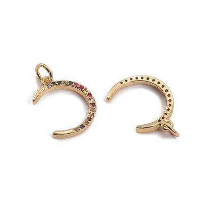 Brass Micro Pave Cubic Zirconia Pendants
