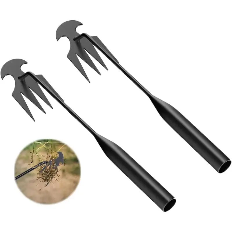 2 count Weed Puller Tool, Weeding Artifact Uprooting Steel Hand Weeder Tool for Garden Yard Farm - Durable Manganese, Manual ...