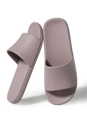 Women's Solid Color EVA Slides, Casual Comfortable Soft Non-slip Slippers for Indoor Outdoor Wear, Lightweight Comfortable Sl...