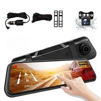 1080P HD Dash Cam with 10'' Touch Screen,Dual Front & Rear Cameras, Night Vision, Waterproof Backup Camera, 24H Parking Monit...