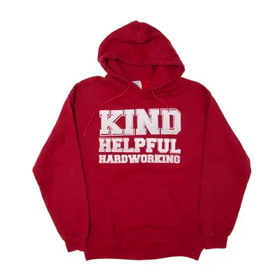 GILDAN Heavy Blend Kind Helpful Hard Working PHMS Hoodie Red Pullover Mens M